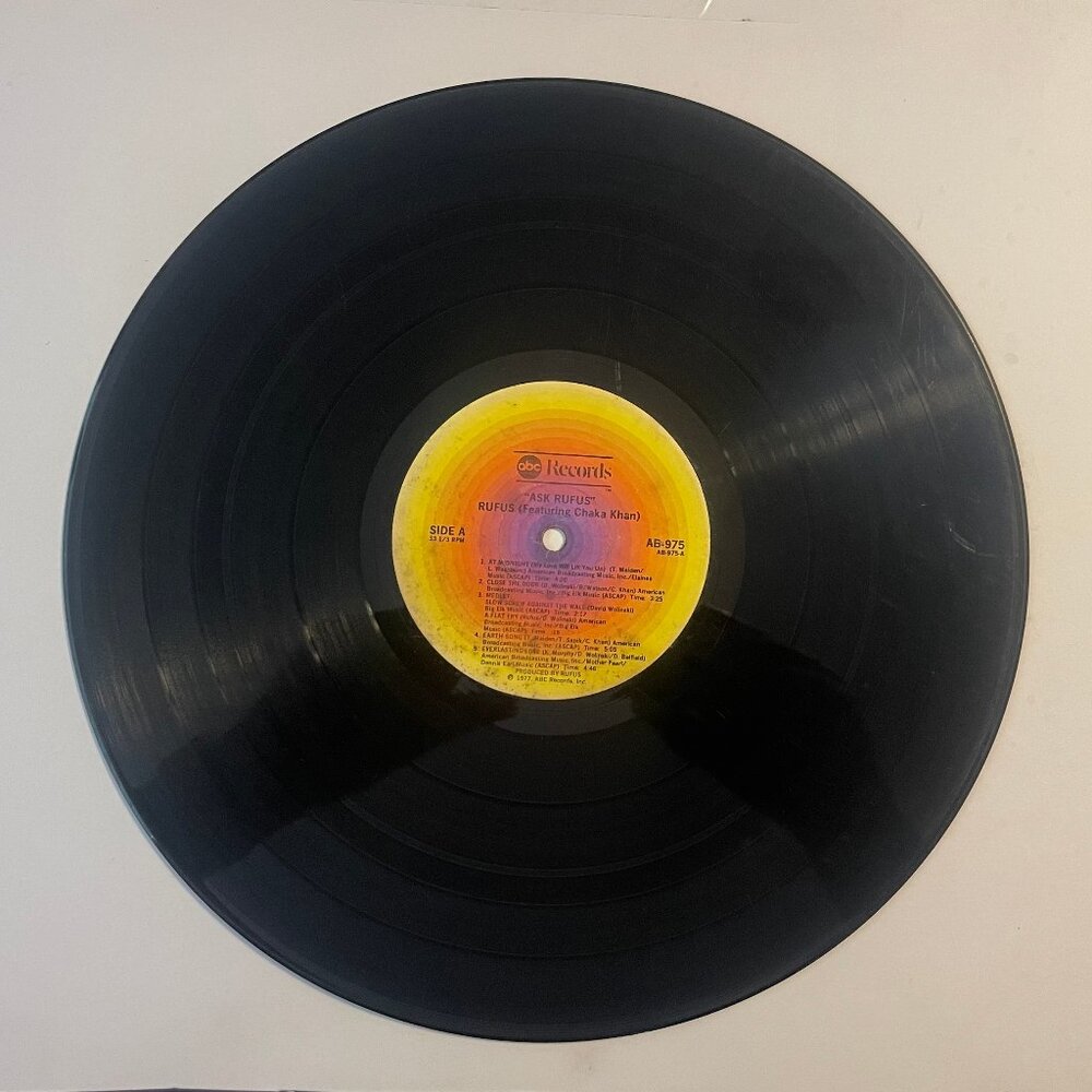 Rufus (Featuring Chaka Khan) "Ask Rufus' (Vinyl Record).  1977, ABC Records.